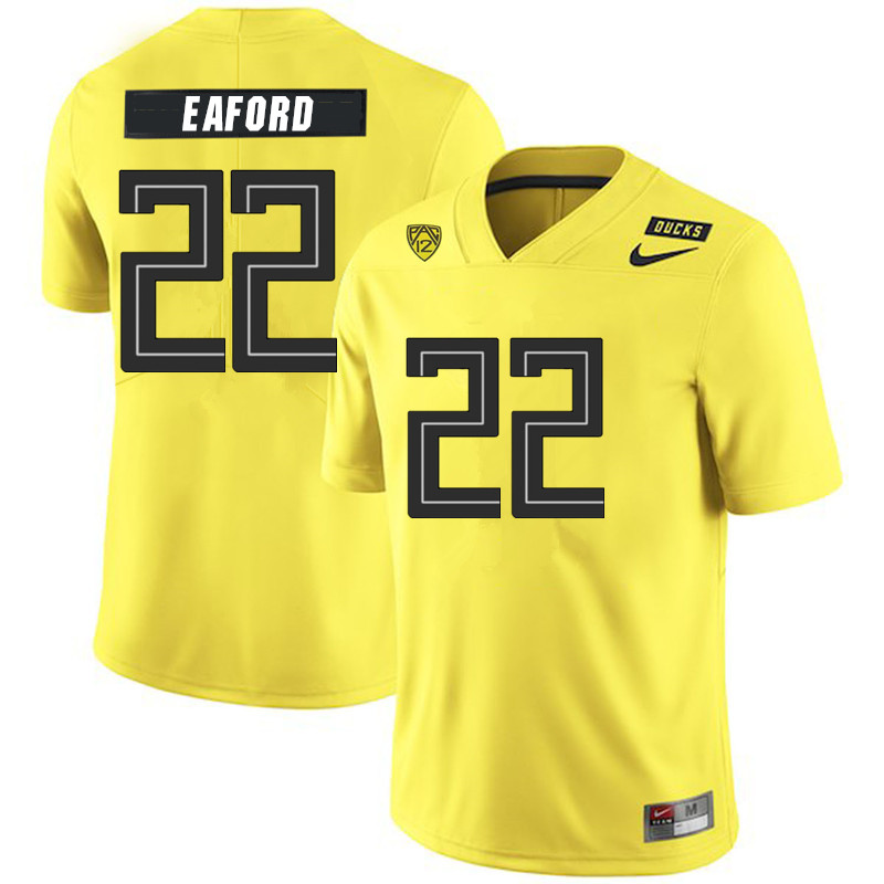 2019 Men #22 Ge'mon Eaford Oregon Ducks College Football Jerseys Sale-Yellow